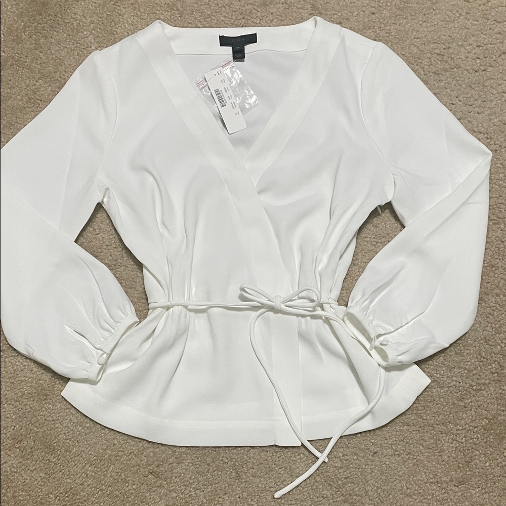 J Crew Women’s Wrap-Front Blouse with Tie Waist - BRAND with tags